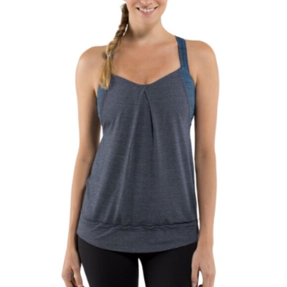 lululemon athletica Tops - Lululemon Womens 6 Rest Less Tank Heathered Inkwell